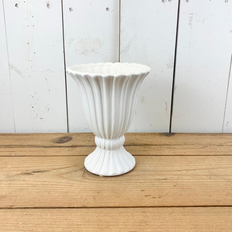 Pottery | Matte White Ribbed Urns Decorative Objects Decorative Objects