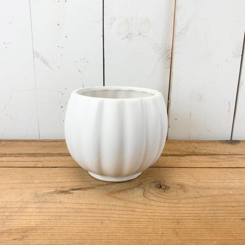 Pottery | Matte White Ribbed Vases Home Decor Pottery