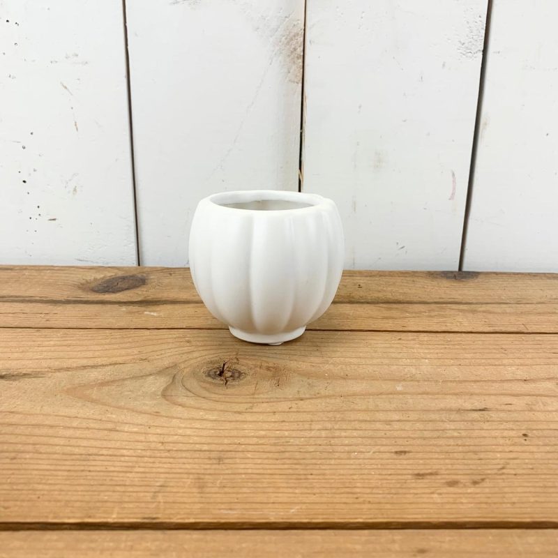 Pottery | Matte White Ribbed Vases Home Decor Pottery