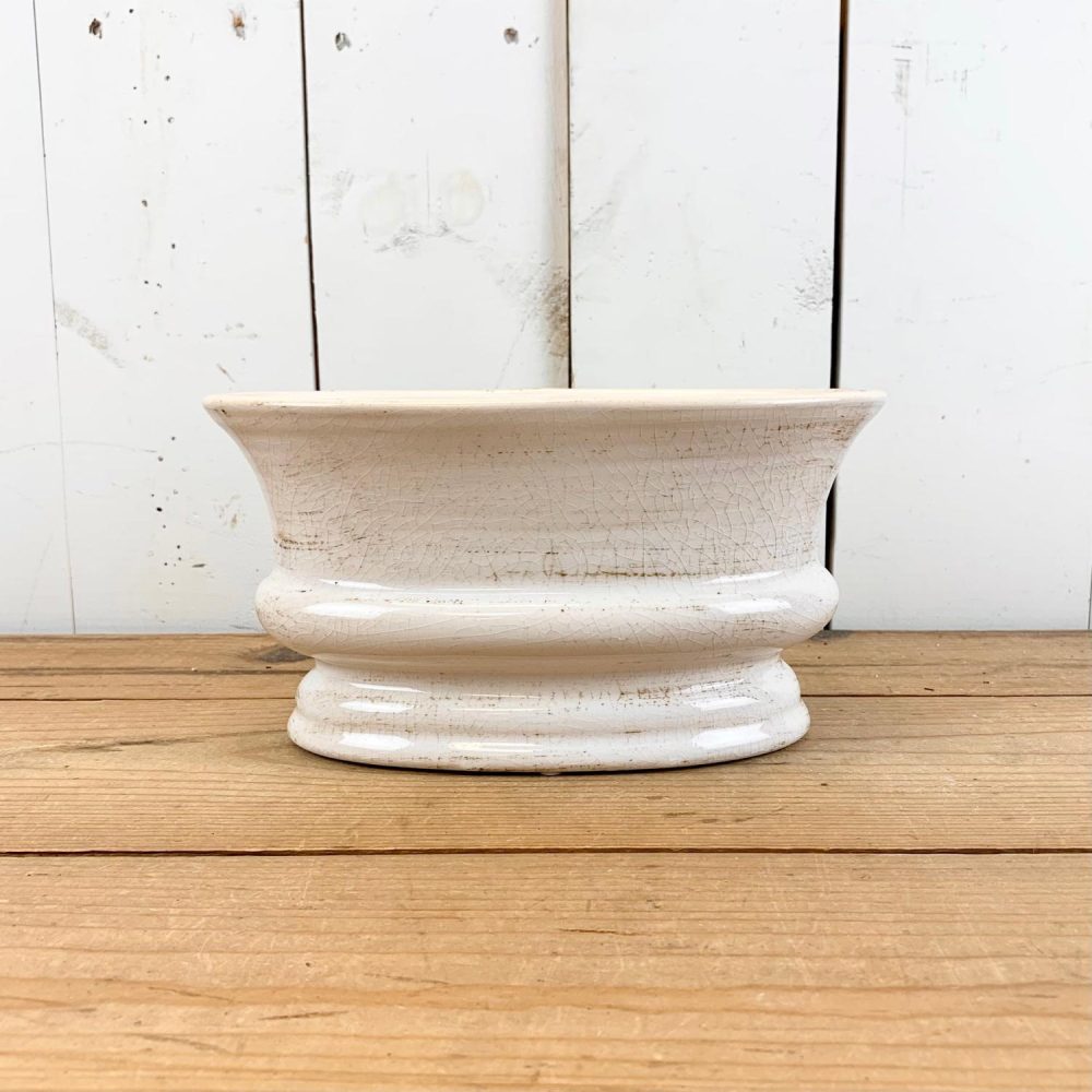 Pottery | Oval Cream Vase Home Decor Pottery