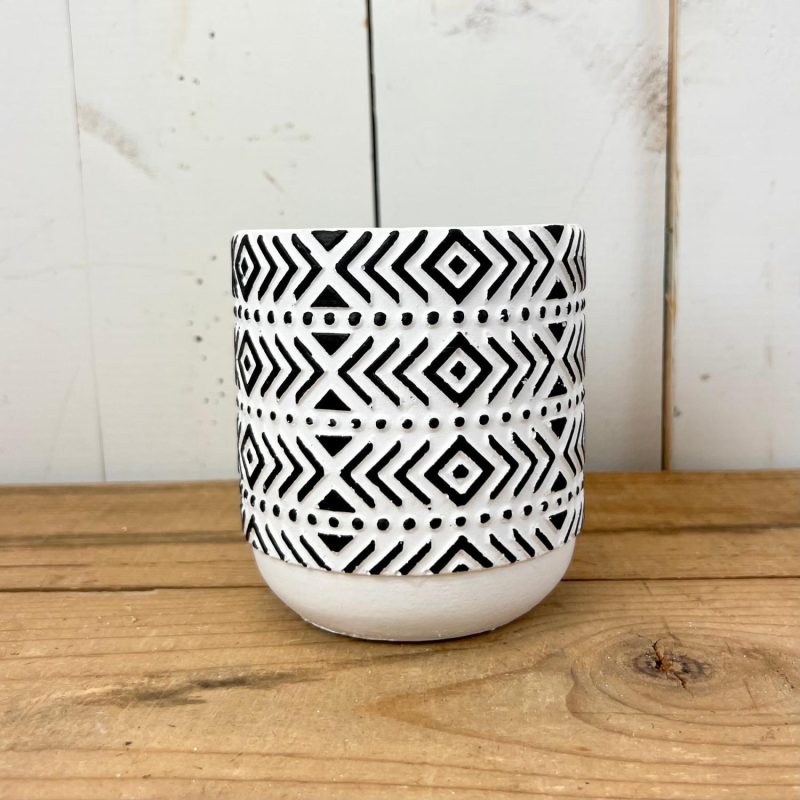 Pottery | Patterned Black and White Pots Home Decor Pottery