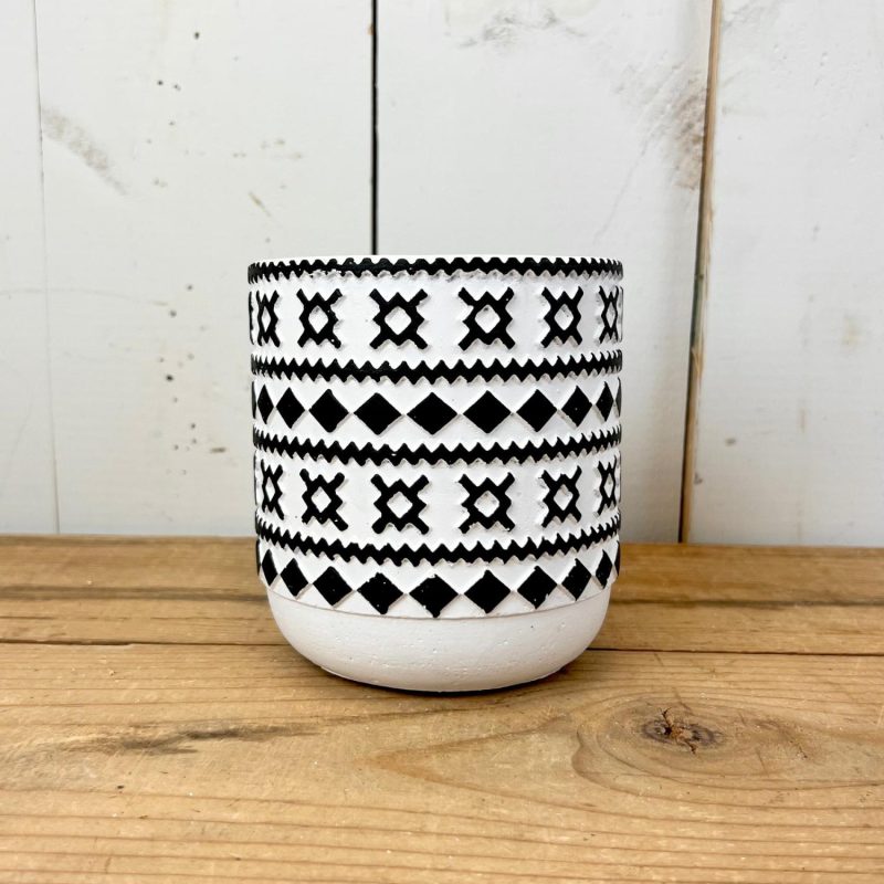 Pottery | Patterned Black and White Pots Home Decor Pottery