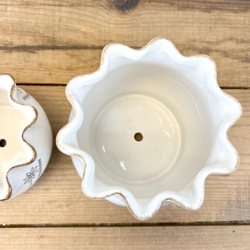 Pottery | Scalloped Wildflower Pots Home Decor Pottery