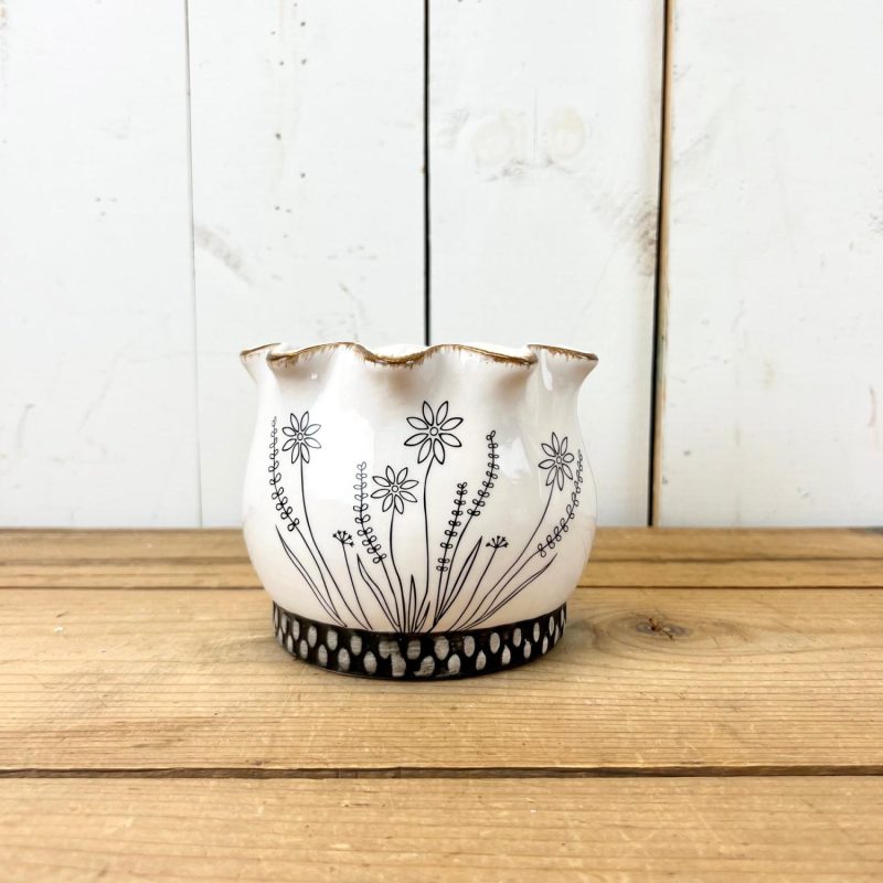 Pottery | Scalloped Wildflower Pots Home Decor Pottery