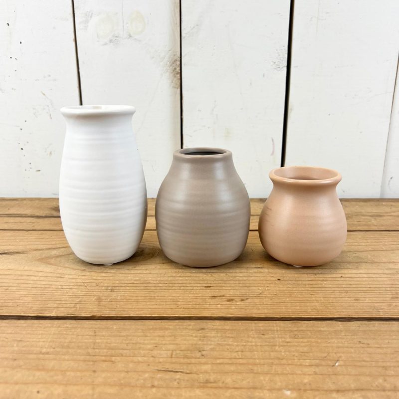 Pottery | Small Warm Toned Bottle Vases Home Decor Pottery