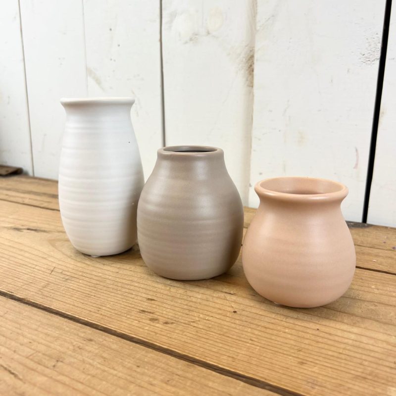 Pottery | Small Warm Toned Bottle Vases Home Decor Pottery