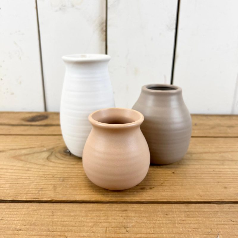 Pottery | Small Warm Toned Bottle Vases Home Decor Pottery