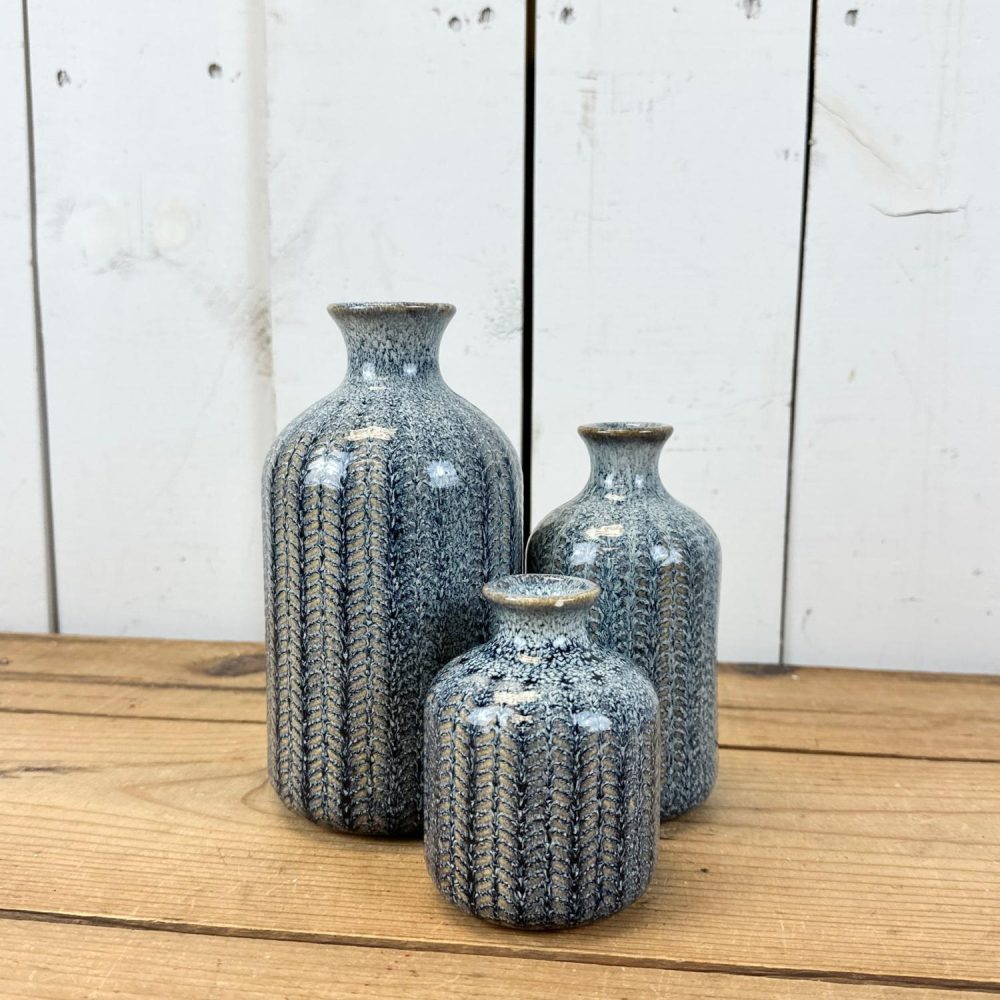 Pottery | Stoneware Blue Bottle Vases Home Decor Pottery