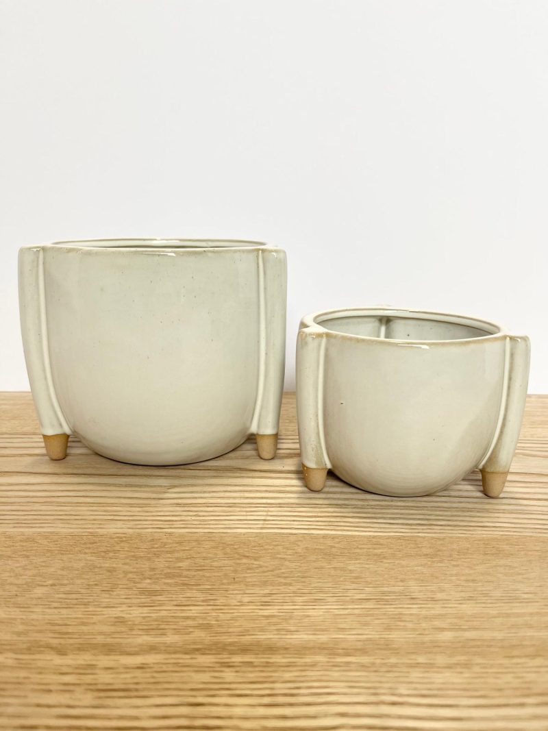 Pottery | Stoneware Footed Planter with Reactive Glaze – Two Sizes Home Decor Pottery