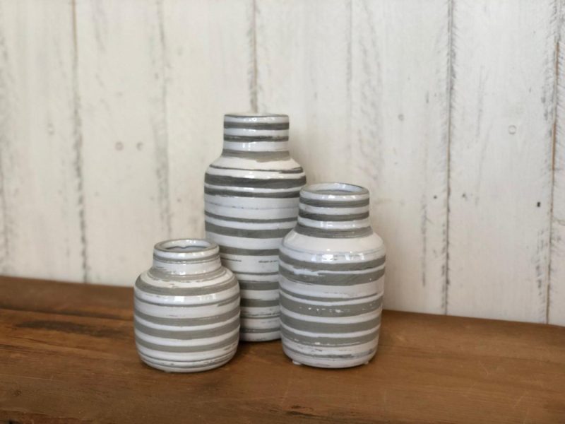 Pottery | Striped Bottle Vases Home Decor Pottery