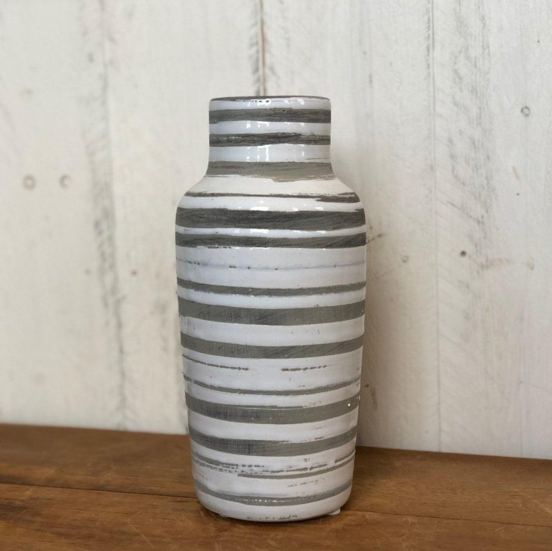 Pottery | Striped Bottle Vases Home Decor Pottery