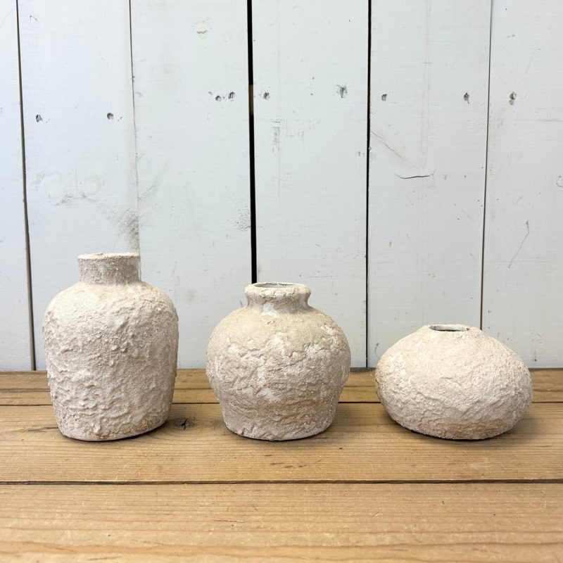 Pottery | Textured Bud Vases Set of 3 Home Decor Pottery