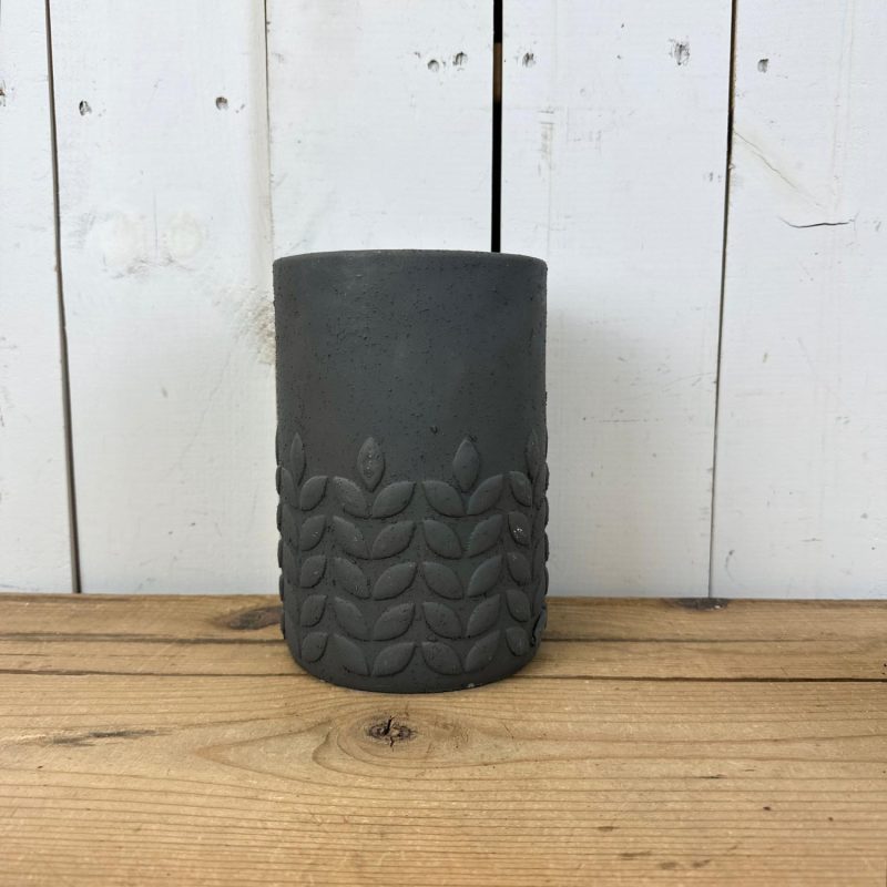 Pottery | Textured Charcoal Leaf Pots Home Decor Pottery