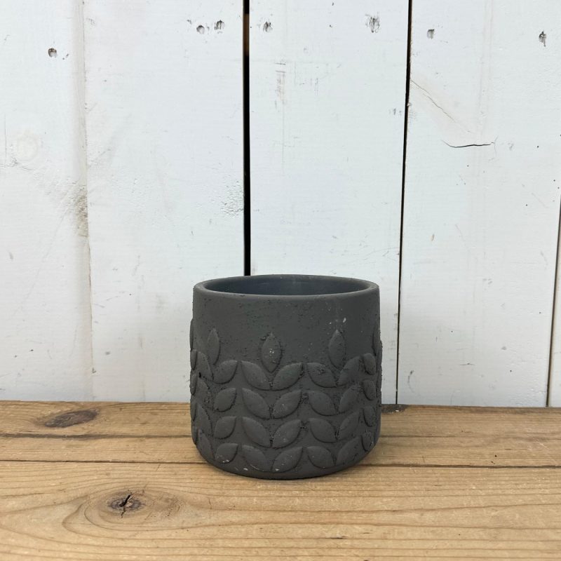 Pottery | Textured Charcoal Leaf Pots Home Decor Pottery