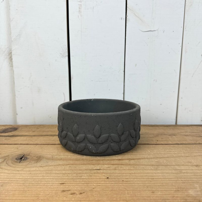 Pottery | Textured Charcoal Leaf Pots Home Decor Pottery