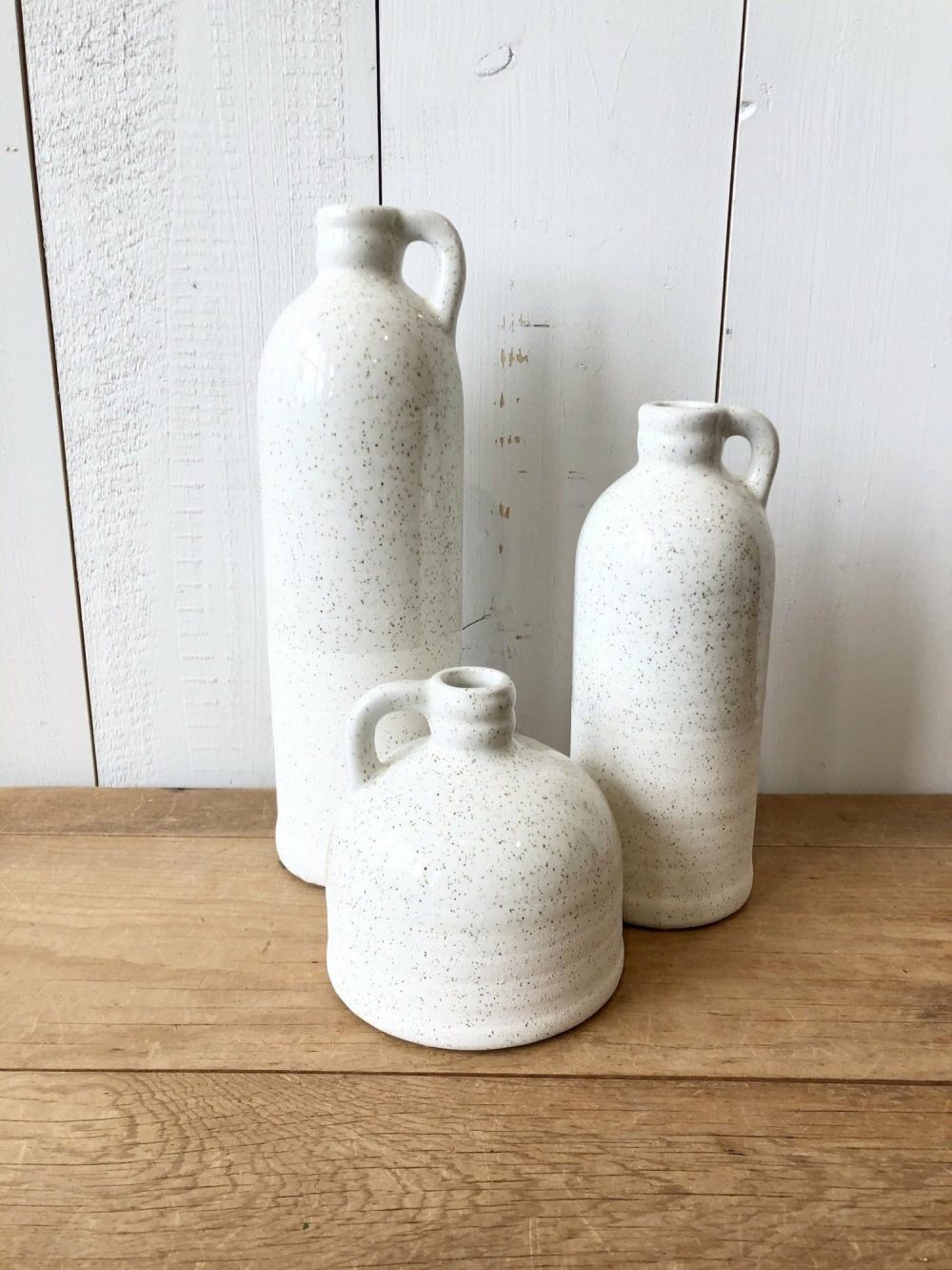 Pottery | Textured Cream Bottles Home Decor Pottery