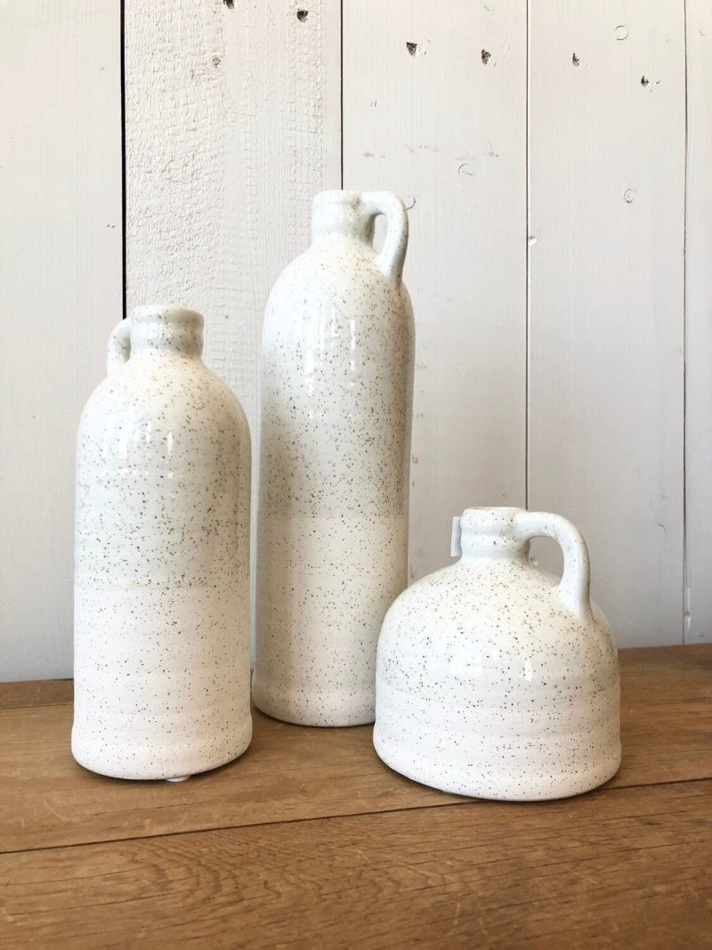 Pottery | Textured Cream Bottles Home Decor Pottery