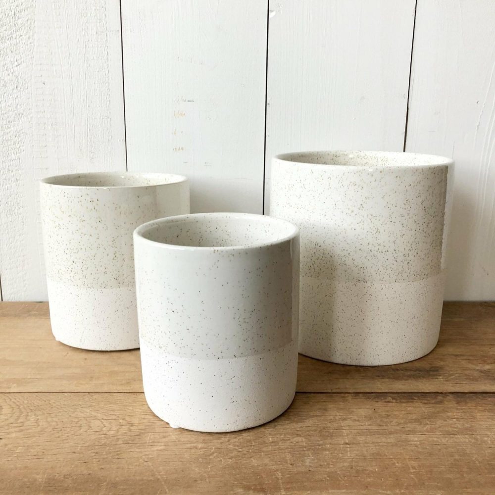 Pottery | Textured Cream Vase Set Of 3 Home Decor Pottery