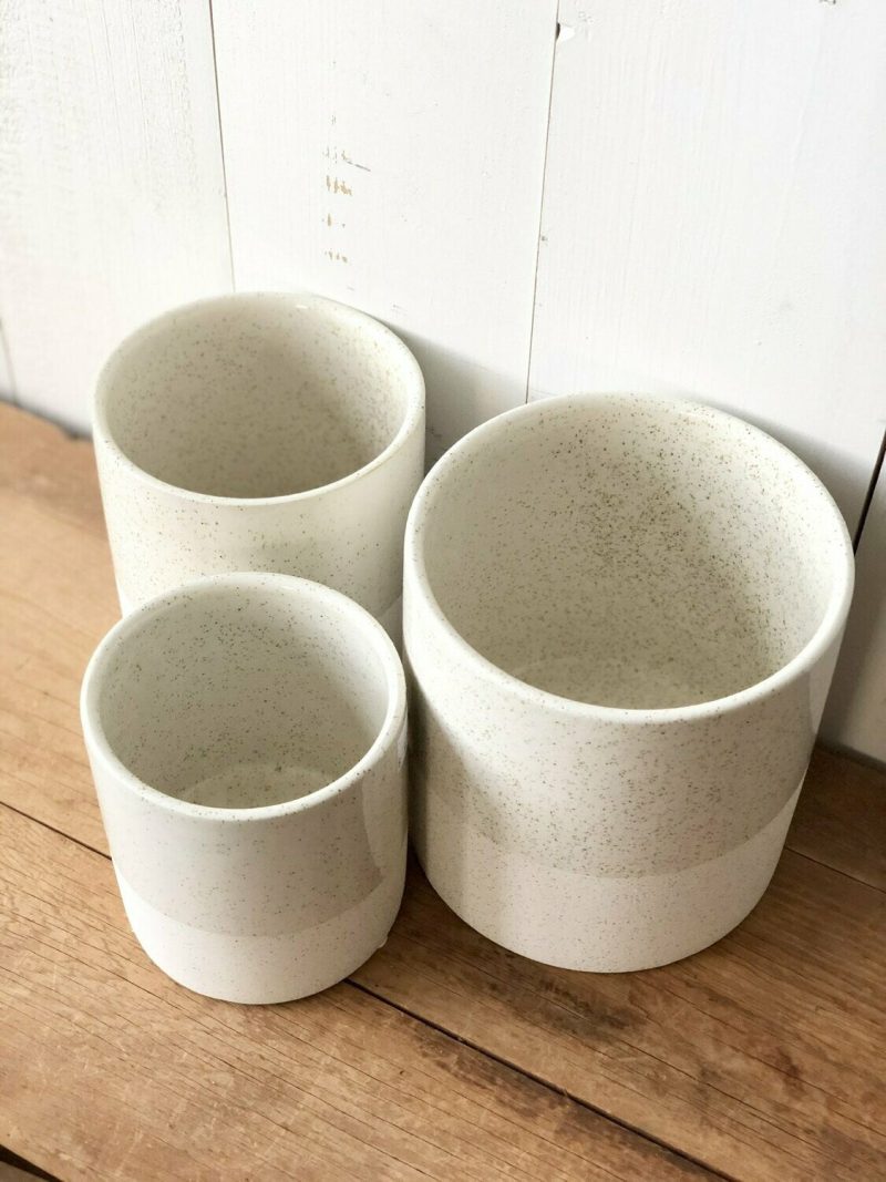 Pottery | Textured Cream Vase Set Of 3 Home Decor Pottery