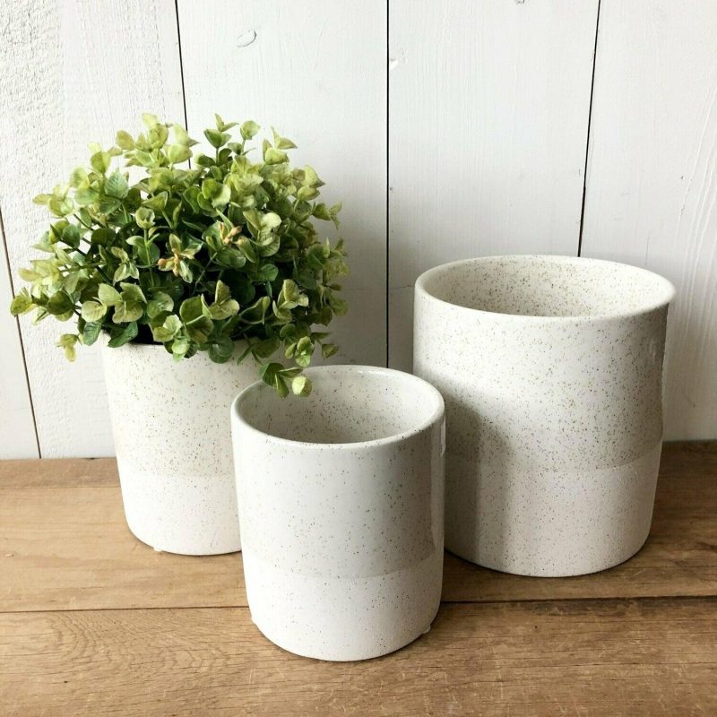 Pottery | Textured Cream Vase Set Of 3 Home Decor Pottery