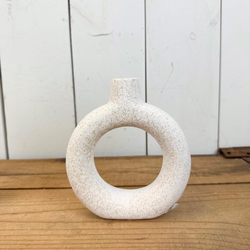 Pottery | Textured Donut Vases Set of 2 Home Decor Pottery