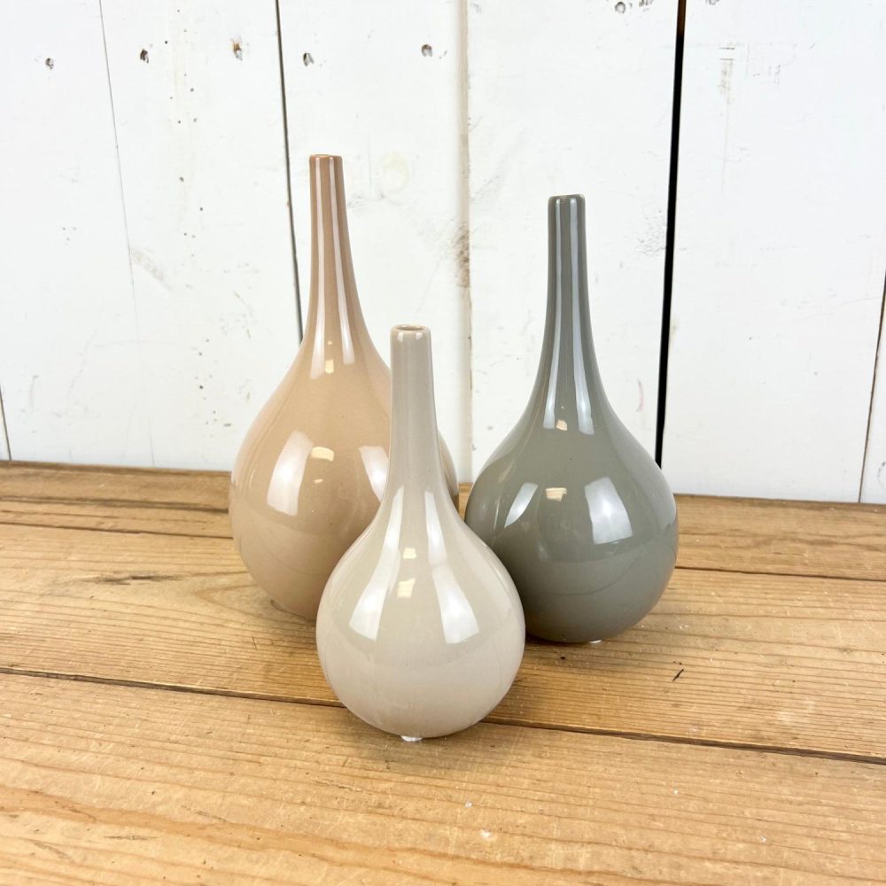 Pottery | Warm Toned Glossy Vases Home Decor Pottery