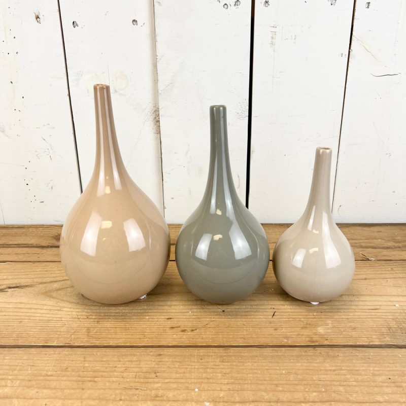 Pottery | Warm Toned Glossy Vases Home Decor Pottery