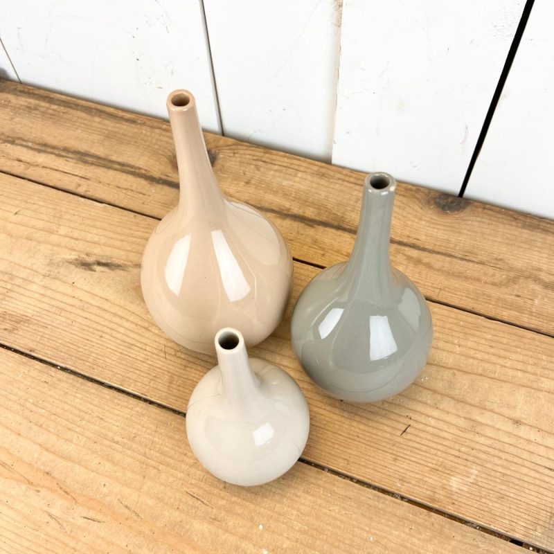 Pottery | Warm Toned Glossy Vases Home Decor Pottery