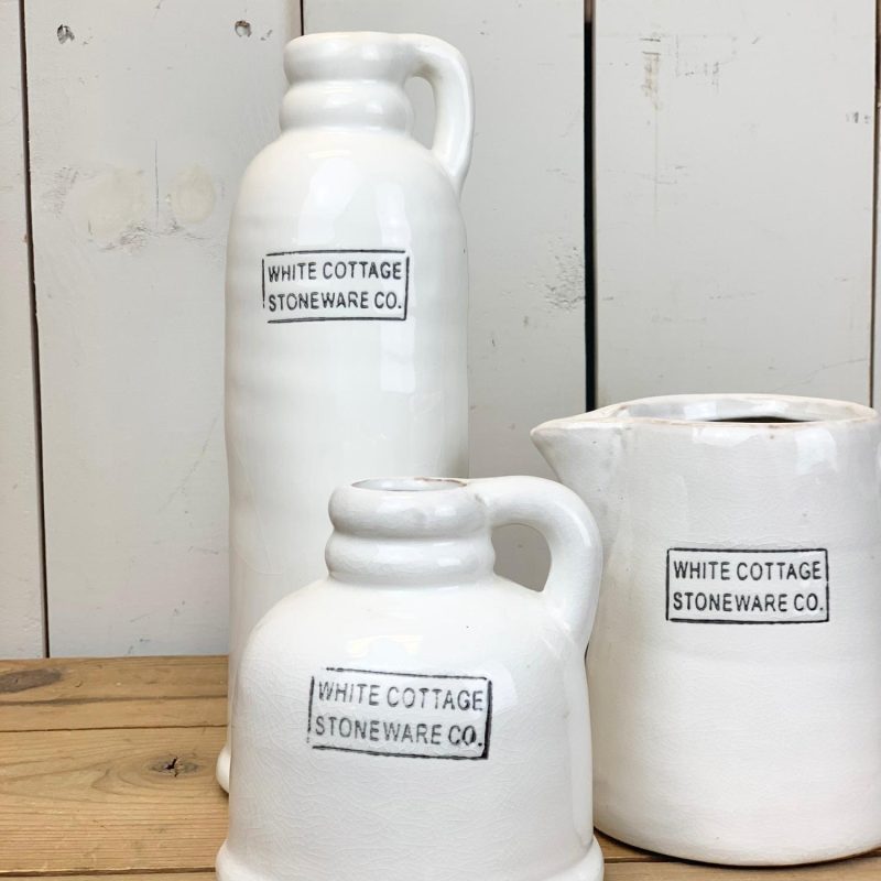 Pottery | White Cottage Stoneware Vases Home Decor Pottery