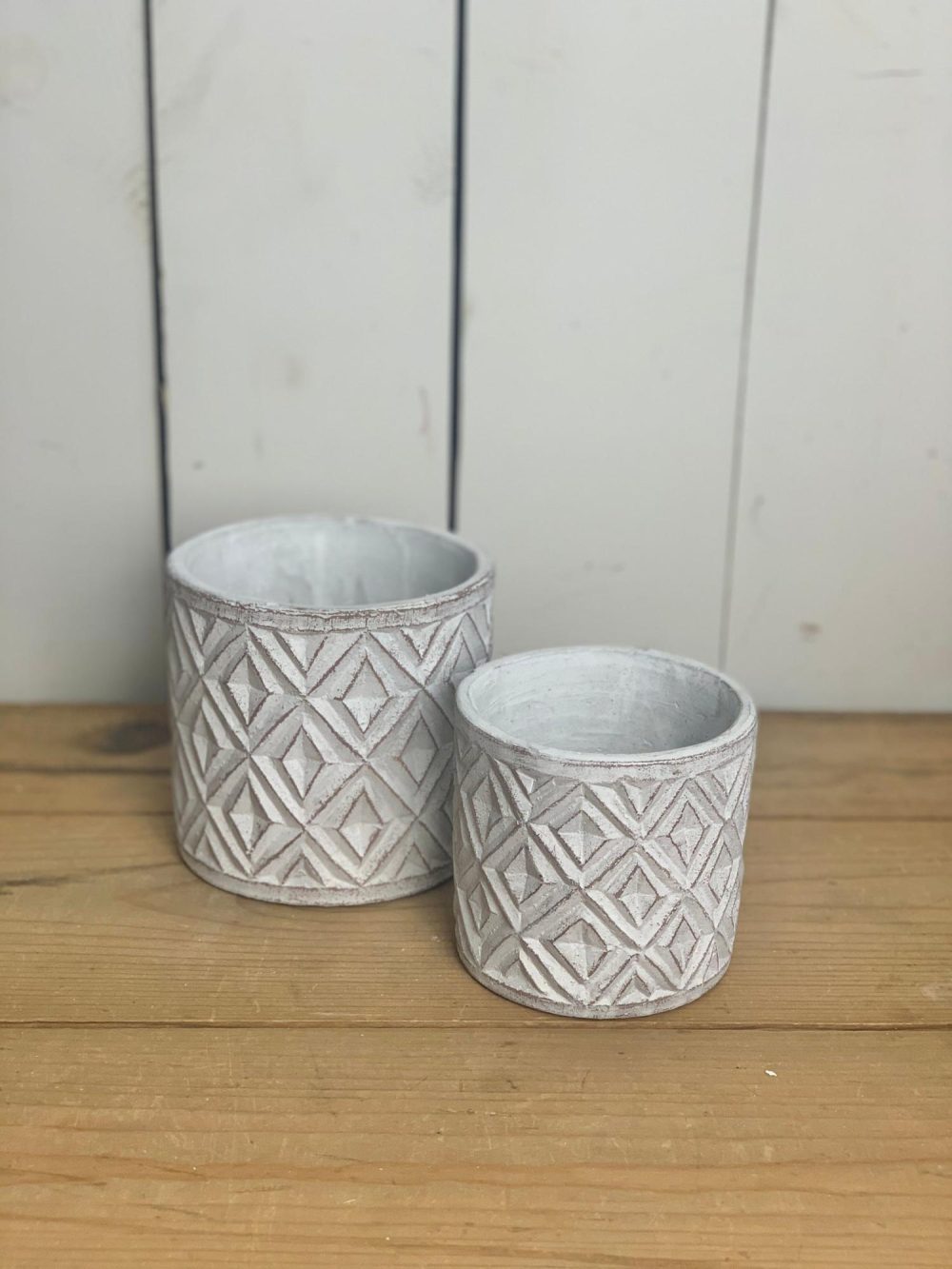 Pottery | White Patterned Pots Home Decor Pottery