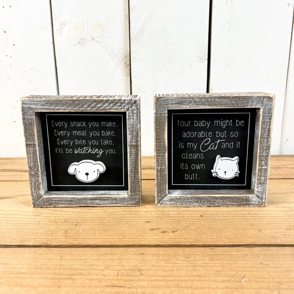 Signage | Cat/Dog Reversible Signage Home Decor Signage