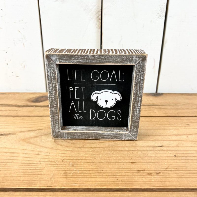 Signage | Life Goal Cat/Dog Reversible Signage Home Decor Signage