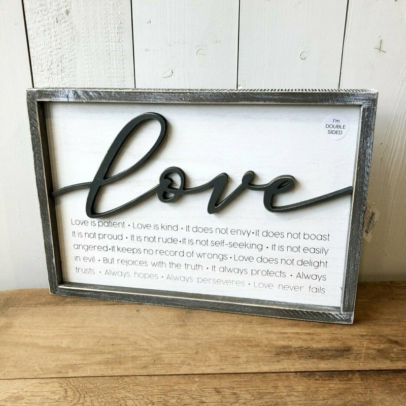 Signage | "Love is patient" Double Sided Signage Home Decor Signage