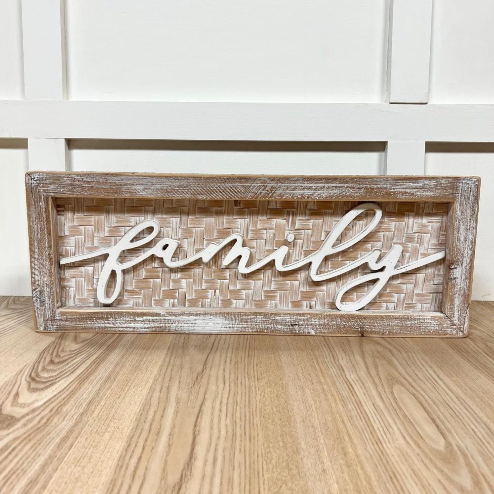 Signage | Tan and White Family Sign Home Decor Signage