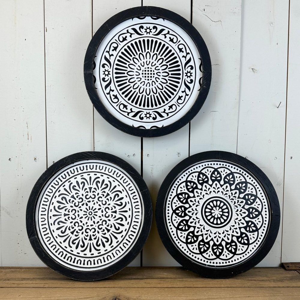 Wall Art | Black and White Wall Medallions Wall Art Wall Art