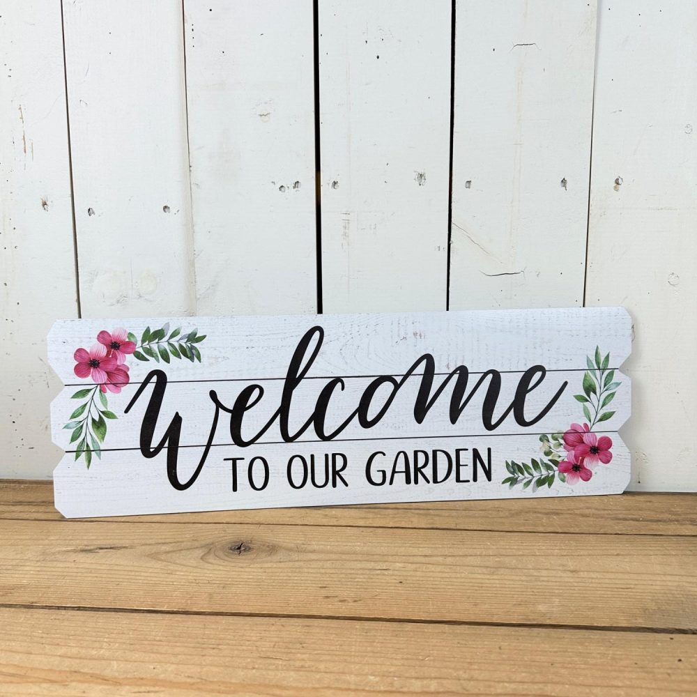 Wall Art | “Welcome to Our Garden” Wood Sign Wall Art Wall Art