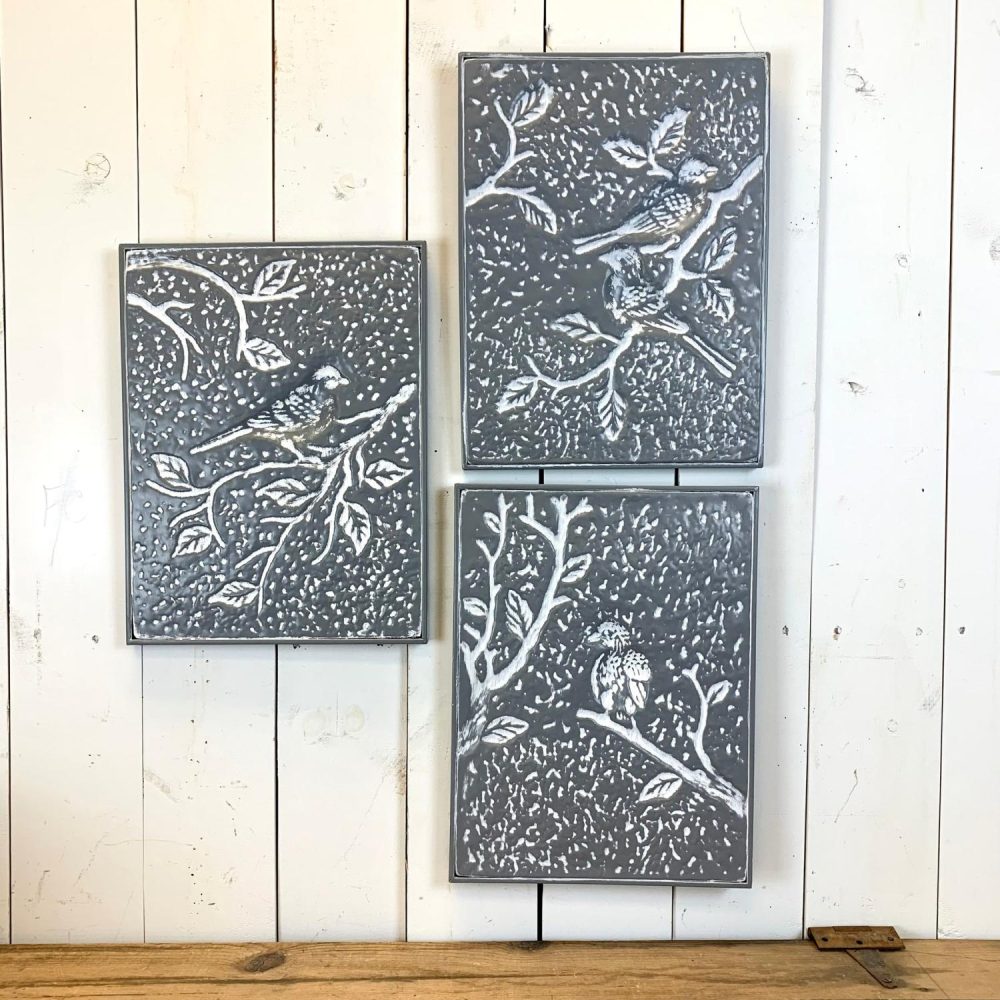 Wall Art | Embossed Bird Prints, Set of three Birds Wall Art