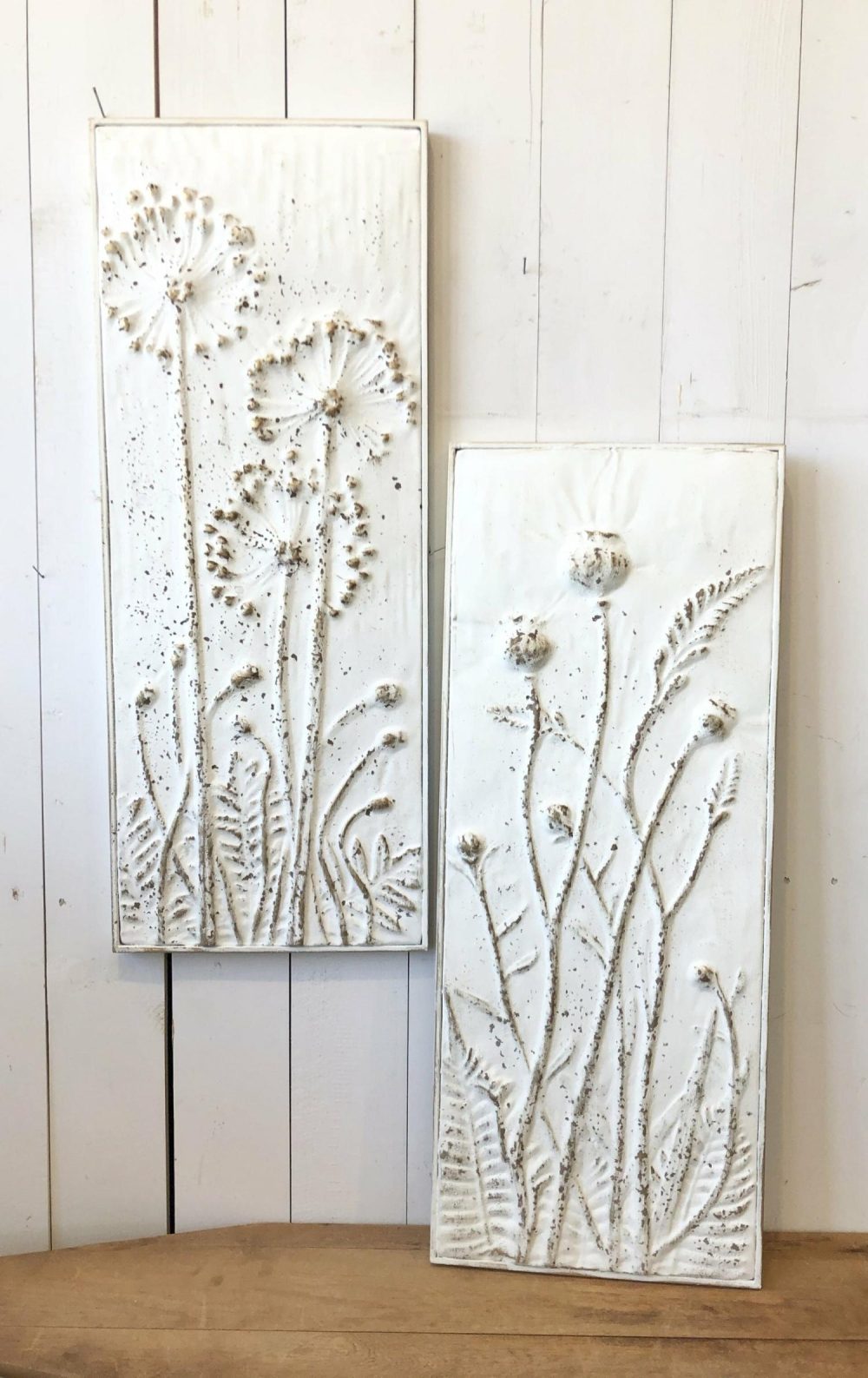 Wall Art | Matte Metal Embossed Flowers Set of 2 Wall Art Wall Art Wall Art