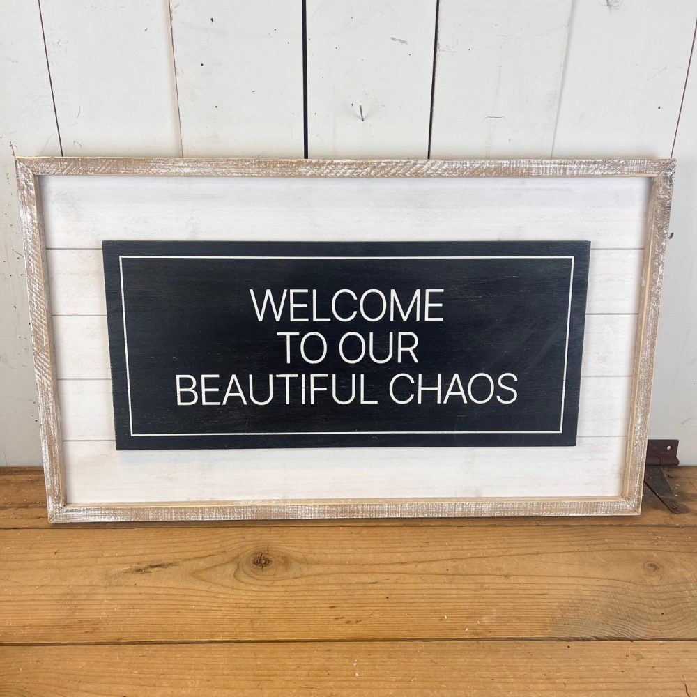 Wall Art | Welcome to our Chaos/Merry Reversible Sign Wall Art Wall Art