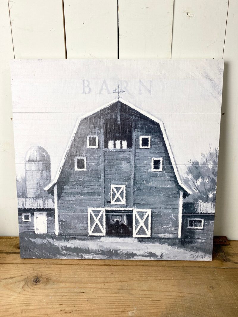 Wall Art | White and Greyscale Barn Wall Art Home Decor Wall Art