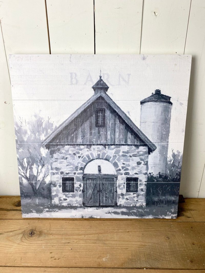 Wall Art | White and Greyscale Barn Wall Art Home Decor Wall Art