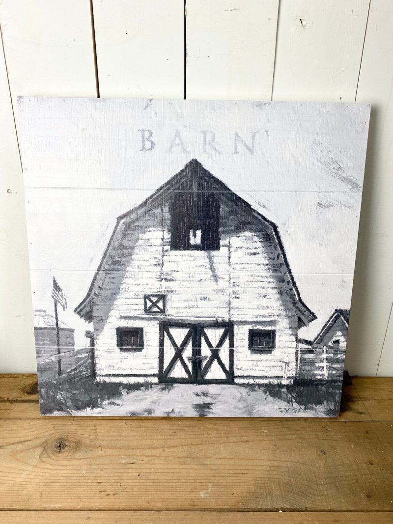 Wall Art | White and Greyscale Barn Wall Art Home Decor Wall Art