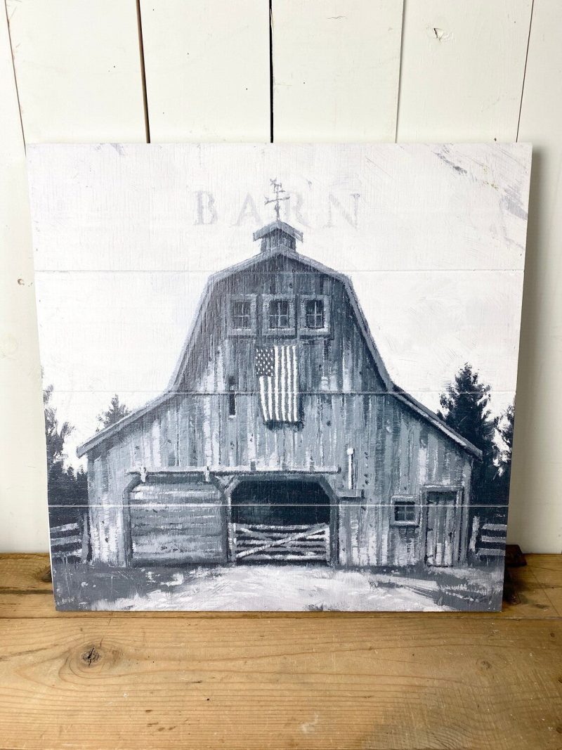 Wall Art | White and Greyscale Barn Wall Art Home Decor Wall Art