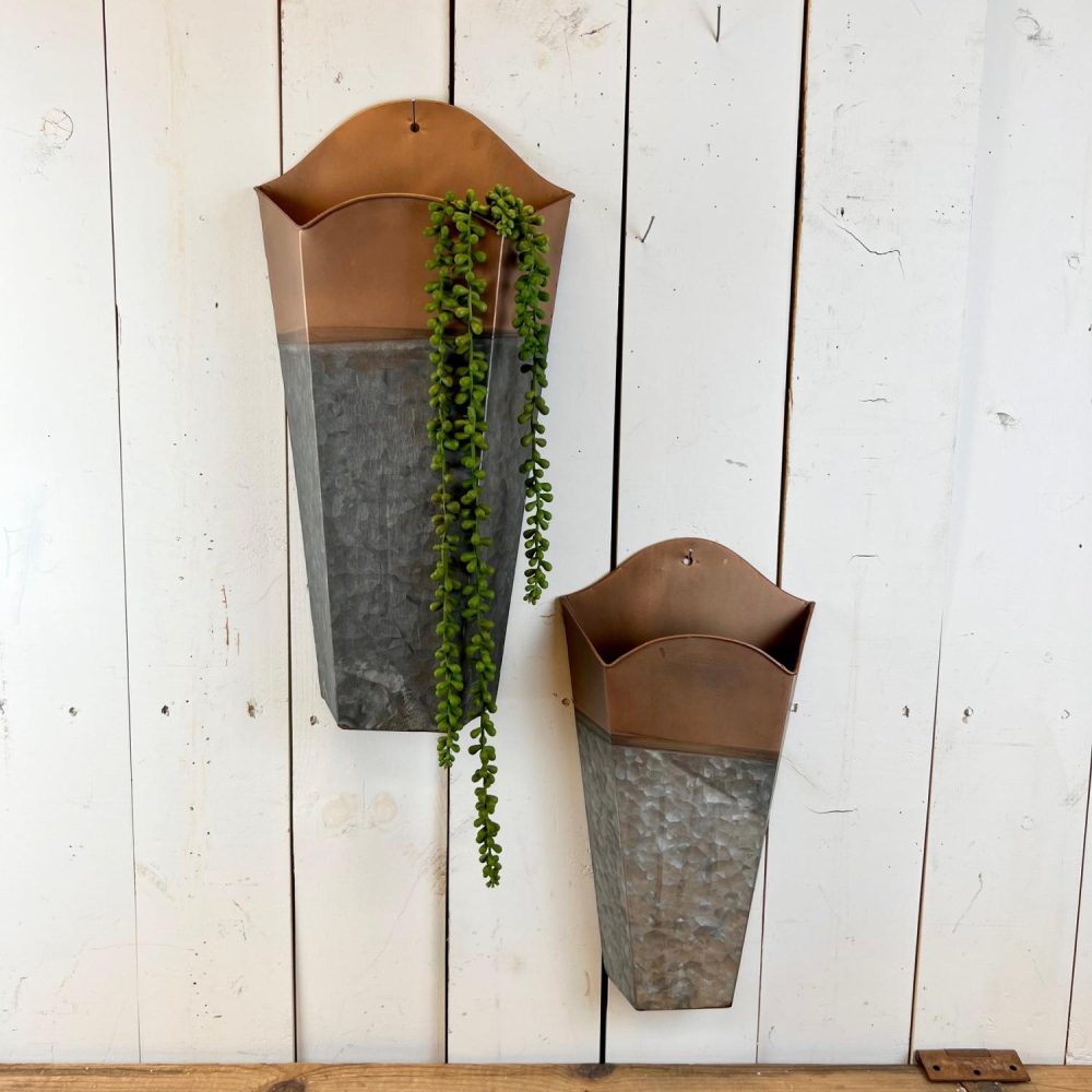 Wall Pockets | Copper and Galvanized Wall Pocket Wall Decor Wall Pockets