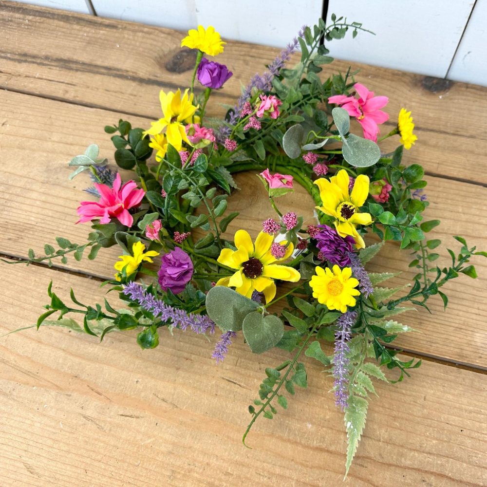 Wreaths & Candle Rings | 4.5" Wildflower Candle Ring Florals & Greenery Seasonal Florals