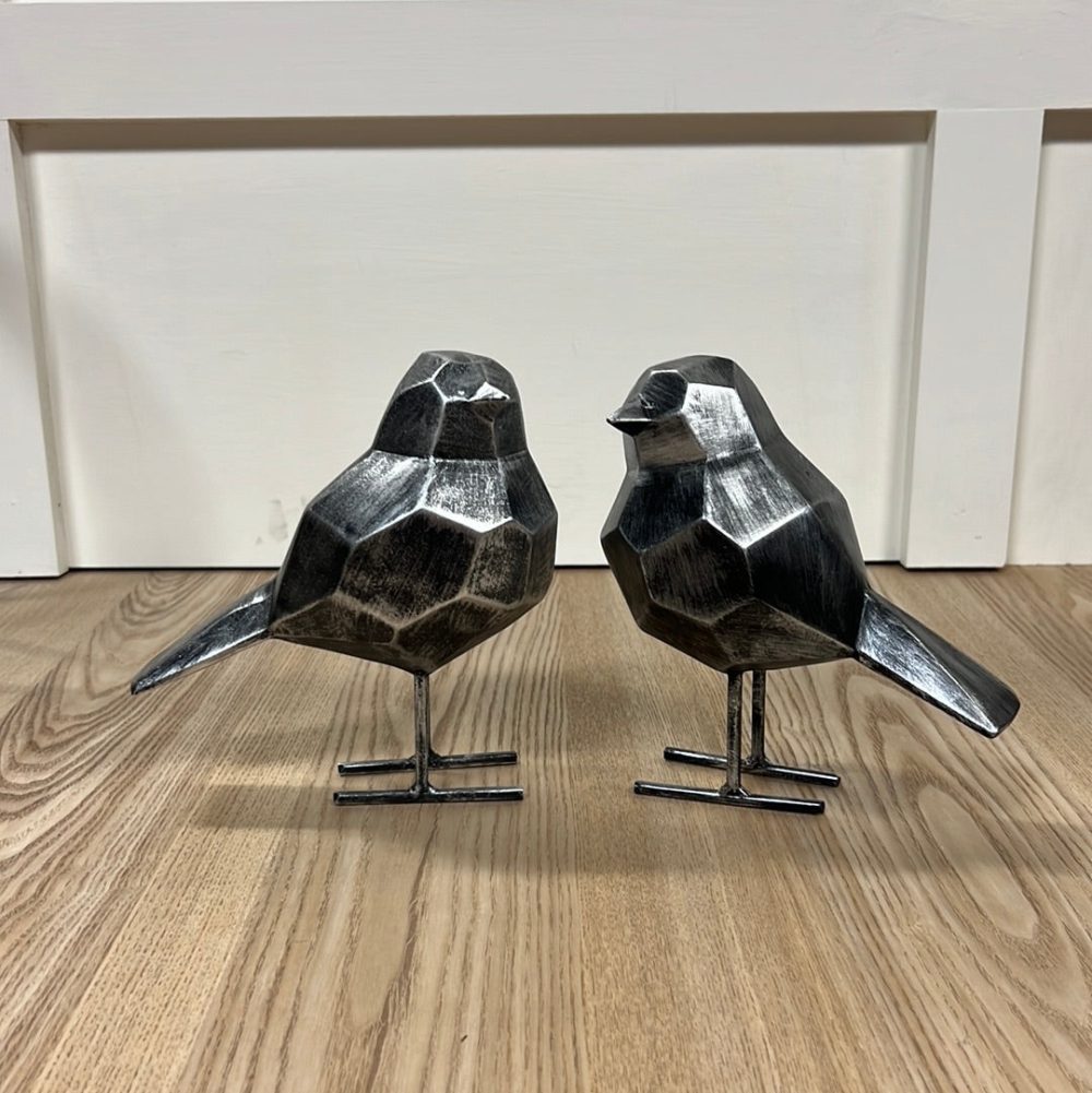 Birds | Modern Silver Birds – Set of 2 Birds Birds