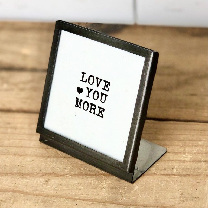 Frames | Mini Metal and Glass Frame with Text Frames Frames