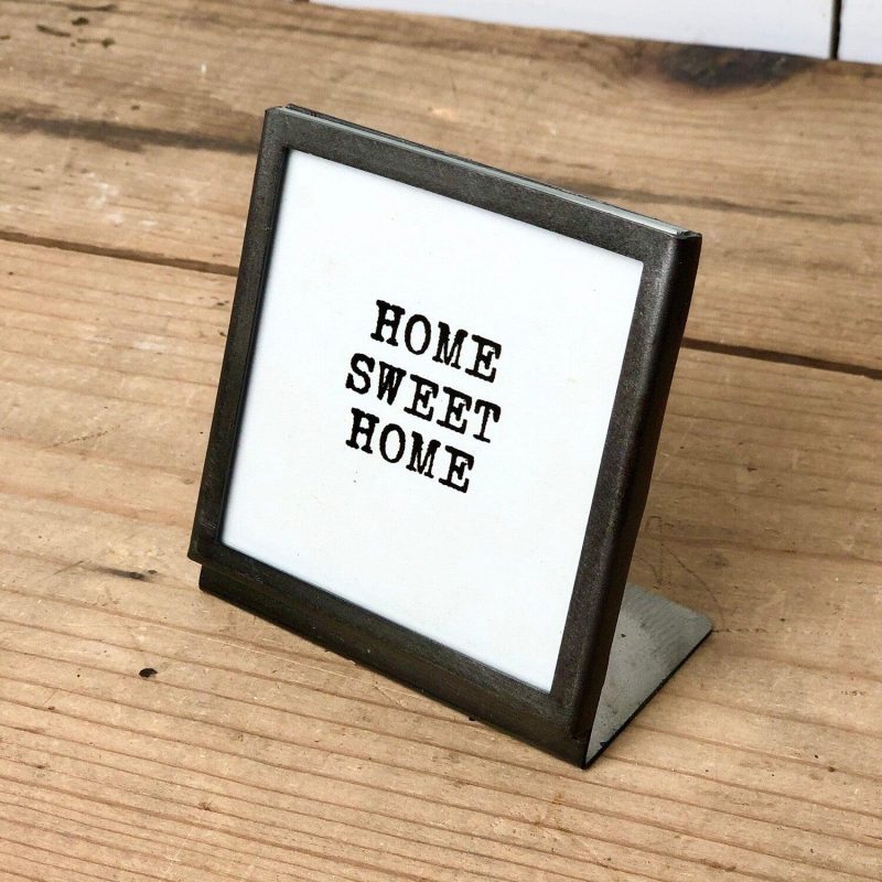 Frames | Mini Metal and Glass Frame with Text Frames Frames