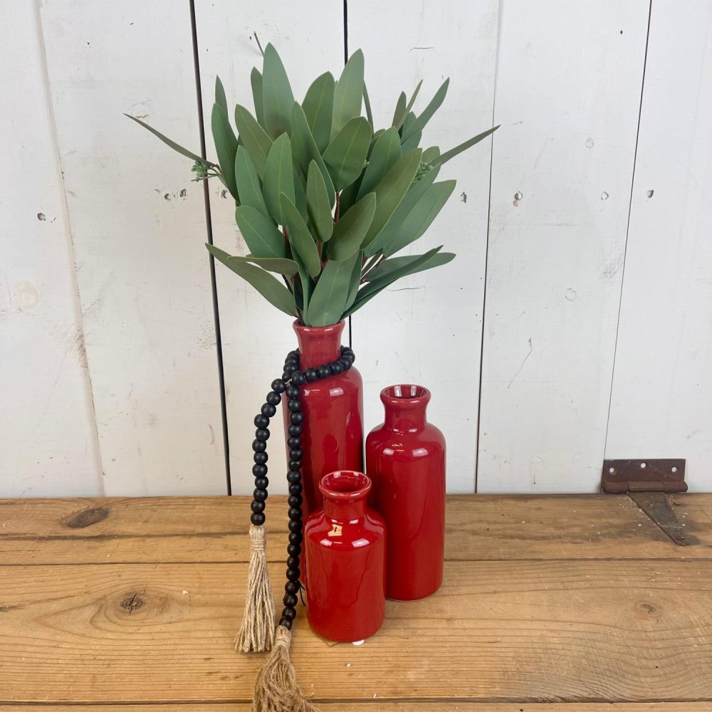 Pottery | Red Bottle Set Home Decor Pottery