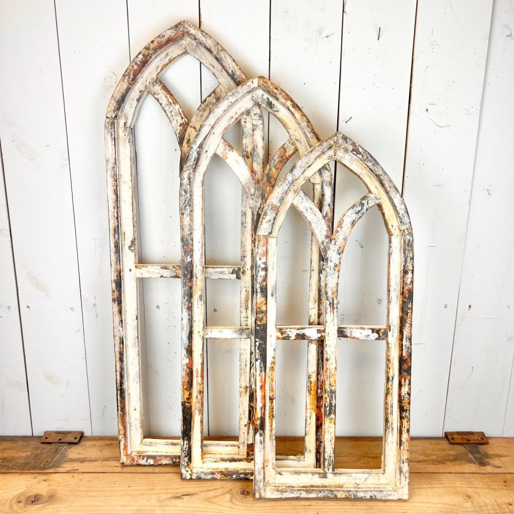 Church Windows | Distressed Cream/Rust Church Windows Church Windows Church Windows